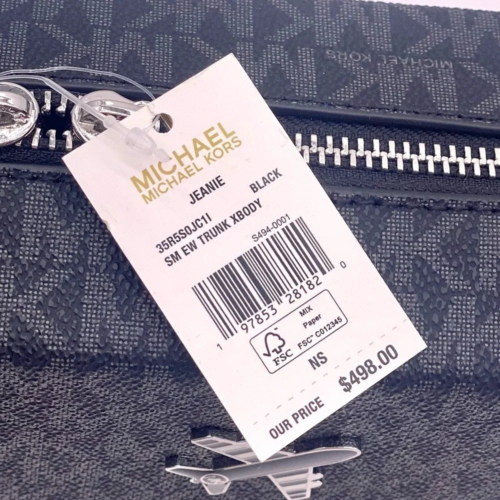 Michael Kors Jeanie Small Embellished Signature Logo Crossbody Bag Black